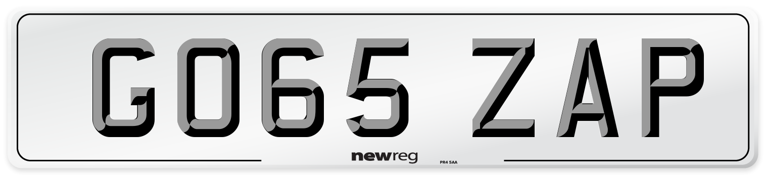 GO65 ZAP Number Plate from New Reg